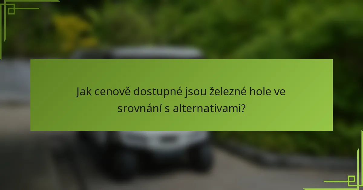 Jak cenově dostupné jsou železné hole ve srovnání s alternativami?