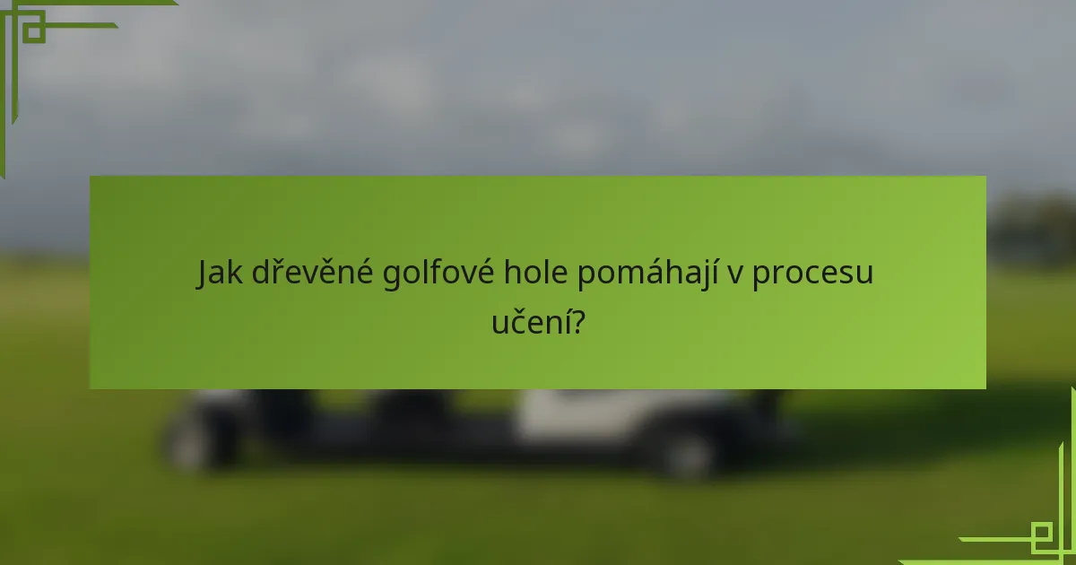 Jak dřevěné golfové hole pomáhají v procesu učení?