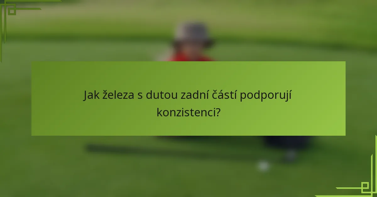 Jak železa s dutou zadní částí podporují konzistenci?