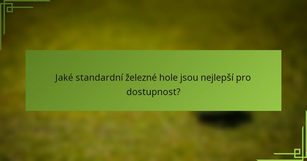 Jaké standardní železné hole jsou nejlepší pro dostupnost?