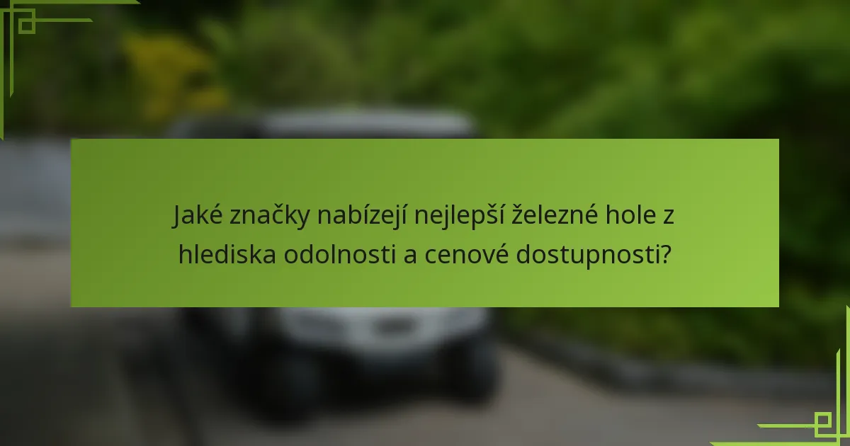 Jaké značky nabízejí nejlepší železné hole z hlediska odolnosti a cenové dostupnosti?